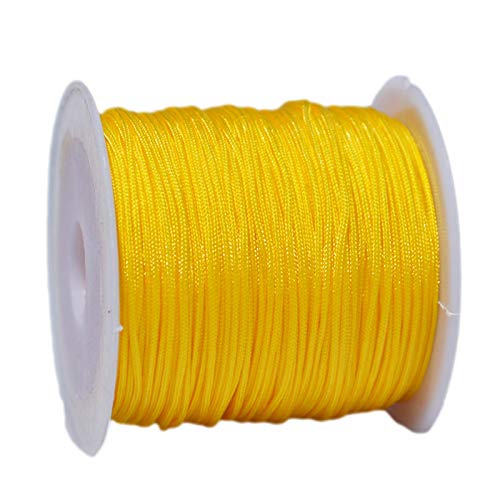 djgkENVQ Schnur für Armbänder, Perlenfaden, 0,8 mm, Jadefaden, Basteldraht, 20 Meter(Lemon Yellow) von djgkENVQ
