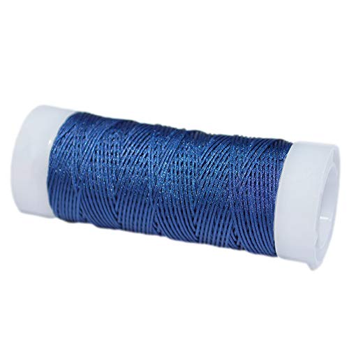 djgkENVQ Schnur für Armbänder, Perlseide extrem fein Durchmesser 0,4mm Gesamtlänge 30 Meter geflochtener Faden(Navy Blue) von djgkENVQ