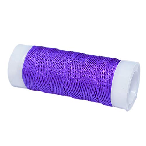 djgkENVQ Schnur für Armbänder, Perlseide extrem fein Durchmesser 0,4mm Gesamtlänge 30 Meter geflochtener Faden(Purple) von djgkENVQ