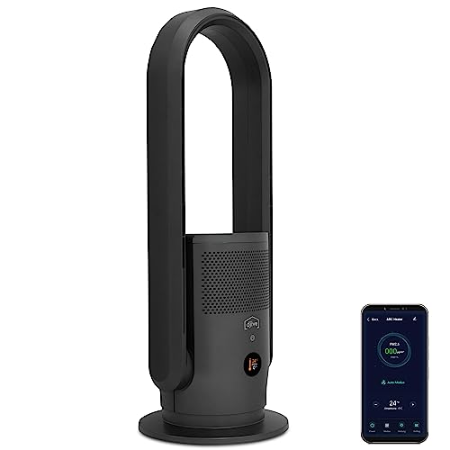 djive ARC Heater 3in1 Heizlüfter, Luftreiniger & Ventilator, leise, rotorlos, HEPA 14 & UVC gegen Viren & Pollen, für Allergiker, App, Alexa, Google Home, Elektro Heizung fürs Badezimmer, grau von djive