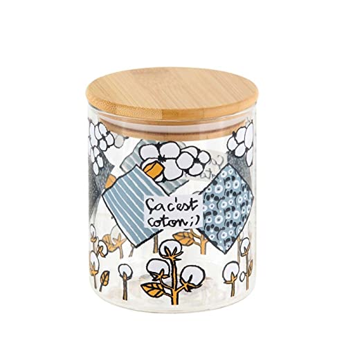 Dlp Baumwollbox Einmachglas mit Deckel 9,5 cm x 12,5 cm rustikal von dlp
