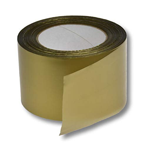 1 Rolle super stabiles Absperrband Flatterband Warnband Trassenband Folienband Parkplatzsperre Baustellenabsperrung 75mm (100m, Gold) von dm-folien gmbh
