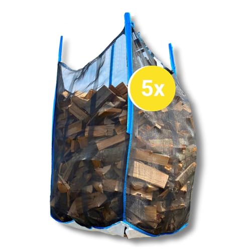 1 x Premium BigBag/Holzsack mit Sternenboden - Brennholzsack - Woodbag – Holzbag (100 x 100 x 120 cm) von dm-folien gmbh