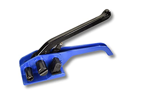 Manuelles Verschlussgerät/Umreifungsgerät für Kraftbänder (Für Textil-Umreifungsbänder bis 50 mm, Blau/Schwarz) von dm-folien gmbh