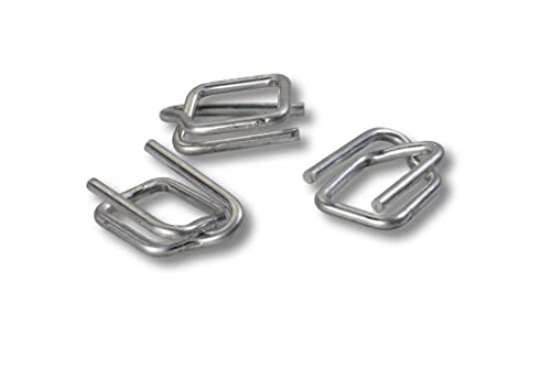 Metallklemmen Metallschnallen Klemmen für Umreifungsband Textilumreifungsband Metallschnalle für Polyester-Kraftbänder 25 mm 500 Stück im Pack von dm-folien gmbh
