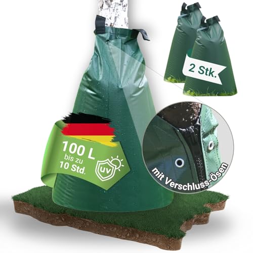 dm-folien Baumbewässerungsbeutel I 100 Liter I 2 Stück I Bewässerungssack aus robustem PVC I Baumsack zur Bewässerung von Bäumen I UV-beständiger & reißfester Bewässerungsbeutel von dm-folien gmbh
