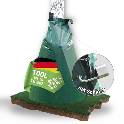 dm-folien Baumbewässerungsbeutel mit Schloss I 100 Liter I 1 Stück I Bewässerungssack aus robustem PVC I Baumsack zur Bewässerung von Bäumen I UV-beständiger & reißfester Bewässerungsbeutel von dm-folien gmbh