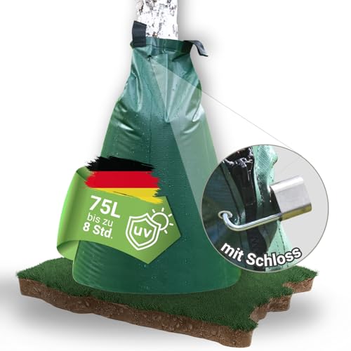 dm-folien Baumbewässerungsbeutel mit Schloss I 75 Liter I 1 Stück I Bewässerungssack aus robustem PVC I Baumsack zur Bewässerung von Bäumen I UV-beständiger & reißfester Bewässerungsbeutel von dm-folien gmbh