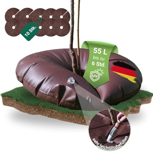 dm-folien Bewässerungsring I 10 Stück I Bewässerungsringe für Bäume, Hecke & Strauch I Bewässerungshilfe mit 55 Liter I UV-beständiger Bewässerungssack zur gezielten Pflanzen-Bewässerung dm-folien Bewässerungsring I 10 Stück I Bewässerungsringe für Bäume, Hecke & Strauch I Bewässerungshilfe mit 55 Liter I UV-beständiger Bewässerungssack zur gezielten Pflanzen-Bewässerung von dm-folien gmbh