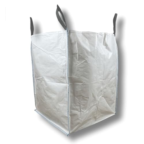 DM-Folien Big Bag 90x90x115cm I 5 Stück I SWL 1.000 kg I Robuster Gartenabfallsack Mit Hebeschlaufen & Auslauf I Packs für Kies & Bauschutt I Abfallsack I Stabil & Unbeschichtet von dm-folien gmbh
