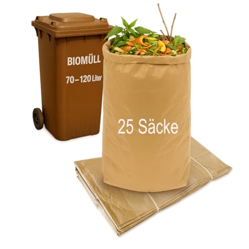 dm-folien Bio-Müllsäcke 70 Liter I Braune Bioabfallsäcke aus Papier I Nass- & reißfeste Müllbeutel für kompostierbare Abfälle, Gartenabfälle & Biotonnen I Kompostierbare Papiermüllbeutel dm-folien Bio-Müllsäcke 70 Liter I Braune Bioabfallsäcke aus Papier I Nass- & reißfeste Müllbeutel für kompostierbare Abfälle, Gartenabfälle & Biotonnen I Kompostierbare Papiermüllbeutel von dm-folien gmbh