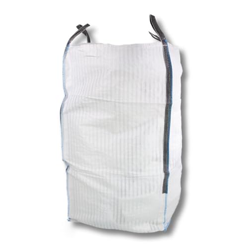 dm-Folien Holz Big Bag 95x95x175cm I 10 Stück I SWL 1.250 kg I Robuster Big Bag Holz mit 4 Ventilationsstreifen & Hebeschlaufen I Big Packs für Brennholz I stabil & belüftet von dm-folien gmbh