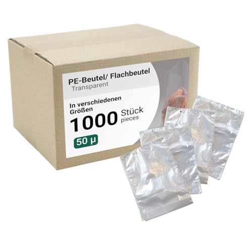 dm-folien PE-Beutel 1000 Stück I viele Größen I 400x500mm I Lebensmittelechte Flachbeutel 50µ I Transparente Beutel aus LDPE I Reißfeste Verpackungsbeutel für Lebensmittel, Dokumente & Schrauben von dm-folien gmbh