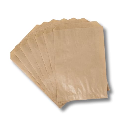 dm-folien Papiertüten I 5000 Stück I 70 x 110 + 15mm I viele Größen I Tüten aus 40 g/m² Kraftpapier I Lebensmittelechte Brottüten I Recyclebare Kraftpapiertüten für Geschenke & Lebensmittel von dm-folien gmbh