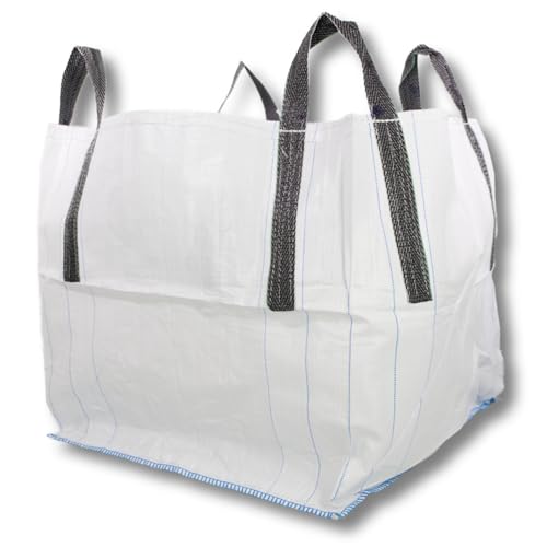Dm-folien Stein Big Bag 90x90x90cm I 10 Stück I SWL 1.500 kg I Sack Mit 4 CC-Schlaufen I Für Steine & Schwerlast I Säcke Mit Geschlossenem Boden I Stabil & Unbeschichtet von dm-folien gmbh
