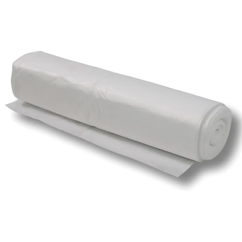 dm-folien Transparente Müllsäcke 120 Liter I 250 Stück I 700 x 1100 mm I Große Abfallbeutel für leichte bis mittelschwere Abfälle I Reißfeste Müllbeutel aus LDPE Regenerat I Foliensäcke 32 my von dm-folien gmbh