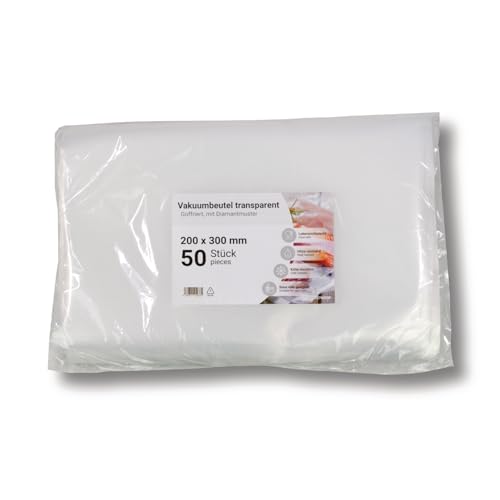 dm-folien Vakuumbeutel I 20 x 30 cm | 50 Stück | Reißfeste Folienbeutel für Vakuumiergerät | Sous-Vide Vakuumierbeutel 90 µ I Lebensmittelechte Gefrierbeutel I spülmaschinen- & hitzefest von dm-folien gmbh