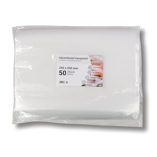 dm-folien Vakuumbeutel I 25 x 35 cm | 50 Stück | Reißfeste Folienbeutel für Vakuumiergerät | Sous-Vide Vakuumierbeutel 90 µ I Lebensmittelechte Gefrierbeutel I spülmaschinen- & hitzefest von dm-folien gmbh