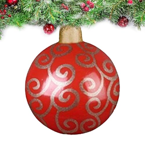 dmqdu Aufblasbare Weihnachtskugeln im Freien, riesige aufblasbare Ornamente – große aufblasbare Weihnachtsdekorationskugel für den Außenbereich, 61 cm von dmqdu