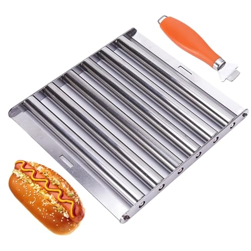dmqdu Grillwalze, Grillrolle für Hot Dogs, Wursthalter aus Stahl oder, abnehmbares Gitter für Wurstrollen, Grill für Hotdogs, Grill von dmqdu