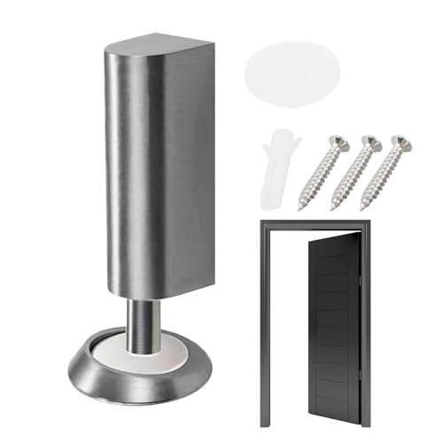 dmqdu Magnetischer Türstopper, magnetischer Türstopper, Bodentürstopper aus Metall, Türgetriebe am Boden oder an der Wand, Türbeschläge für Haushaltstüren, Schließhalter von dmqdu