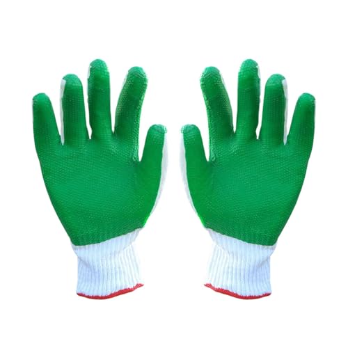 dmqdu Sicherheits-Arbeitshandschuhe, Latex-gehärtete Arbeitshandschuhe, gehärtete Gartenhandschuhe, leicht, atmungsaktiv, mit Handflächen, rutschfeste Handschuhe für Lagerarbeit von dmqdu