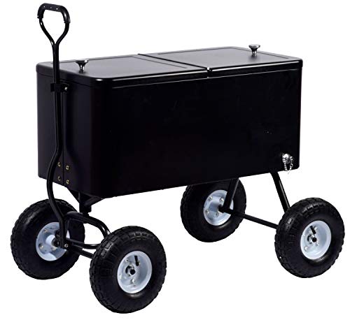 Robuster Getränkewagen mit luftgefüllten Reifen, ziehbarer Kühlwagen für unterwegs, 81 x 41 x 120 cm, 76 Liter Robuster Getränkewagen mit luftgefüllten Reifen, ziehbarer Kühlwagen für unterwegs, 81 x 41 x 120 cm, 76 Liter von dobar
