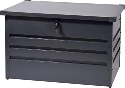 dobar® 58601e Gartentruhe "Valor" 300L - Aufbewahrungsbox Metall - Gartenbox verschließbar - Auflagenbox - Kissenbox - Truhe zum Lagern/Verstauen/Aufbewahren - 100 x 61 x 62 cm - Anthrazit von dobar