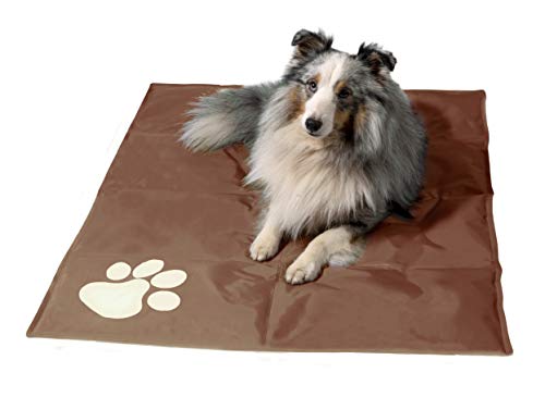 dobar® 60421 Kühlmatte für Hunde - Hundekühlmatte für Hund & Katze - selbstkühlende Matte für Haustiere - Hundedecke mit Kaltgel-Füllung - Kühldecke - 99,5 x 70 cm - Braun von dobar
