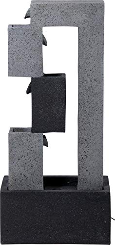 dobar® 96150e Großer Design Gartenbrunnen Mars | Terrassenbrunnen mit LED-Beleuchtung | Wasserfall aus Polyresin | Springbrunnen Outdoor | Dekorativer Zierbrunnen | 40,5 x 21,5 x 90,5 cm von dobar