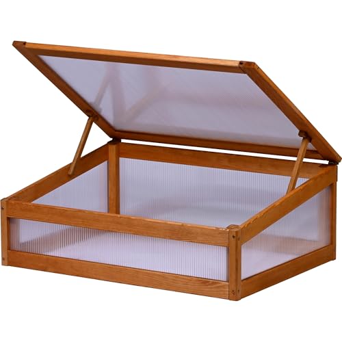 dobar® Frühbeetaufsatz aus Holz für Hochbeet Kubus 2.0 - Frühbeetkasten für Garten - 76 x 56 x 20 cm - Braun von dobar