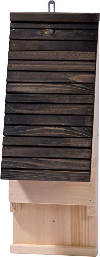 dobar® Green Label 2104FSCe Großer Fledermauskasten Pteropodidae - Fledermaushaus Massivholz - Fledermaus Unterschlupf - Fledermaushöhle - Schlafplatz für Fledermäuse - 19,5 x 14 x 53,5 cm - Schwarz von dobar