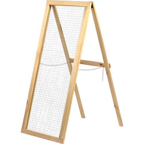 dobar® Green Label Kompostsieb stehend aus Douglasie - Durchwurfsieb mit Stahldraht 10 x 10 mm - Gartensieb für Kompost, Erde - 110 x 52 cm von dobar