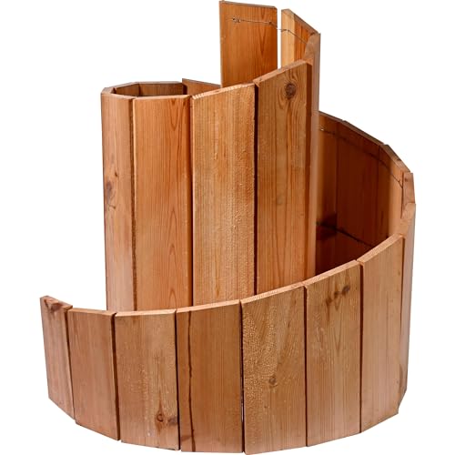 dobar® Green Label Kräuterspirale Massivholz | Kräuterschnecke Vormontiert | Unbehandeltes Holz | Kräutertreppe Kiefernholz Garten | Kräuterturm Bausatz | 250 x 68 cm | Natur von dobar