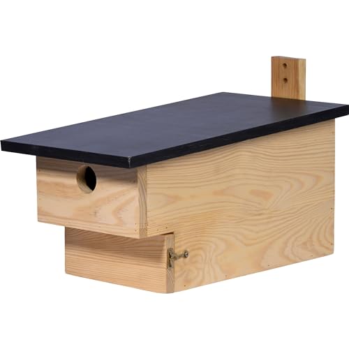 dobar® Großer Nistkasten für Höhlenbrüter mit Räuberschutz -Vogelbrutkasten für Meisen und Sperlinge - 19 x 37 x 22 cm - Natur von dobar