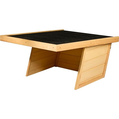 dobar® Mährobotergarage Suburb I Flachdach aus Holz - Rasenbroboterunterstand Massivholz mit Bitumen - Natur von dobar