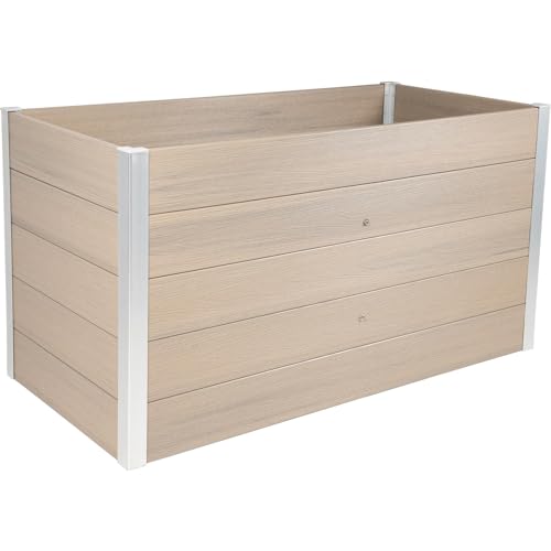 dobar® XXL WPC-Hochbeet für den Garten als Bausatz - Erhöhtes Beet in Holzoptik ideal für Chili und Gemüse - 146 x 70 x 75 cm - Silbergrau von dobar