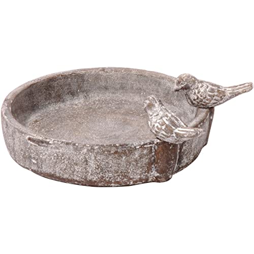 dobar® Klassische Vogeltränke Pool-Oase - Vogelbad aus Zement - Vogelbecken für Wildvögel - Wassertränke für Garten/Terrasse/Balkon - Ø 24,5 cm - Grau von dobar