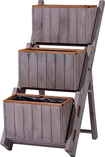 dobar® 29252e ausklappbare Pflanztreppe Dreistufig | Blumentreppe mit 3 separaten Pflanzkästen | Blumenkästen inkl. Pflanzfolie | Vormontierte Blumenkasten | Pflanzkübel Holz | 41 x 55 x 85 cm | Grau dobar® 29252e ausklappbare Pflanztreppe Dreistufig | Blumentreppe mit 3 separaten Pflanzkästen | Blumenkästen inkl. Pflanzfolie | Vormontierte Blumenkasten | Pflanzkübel Holz | 41 x 55 x 85 cm | Grau von dobar