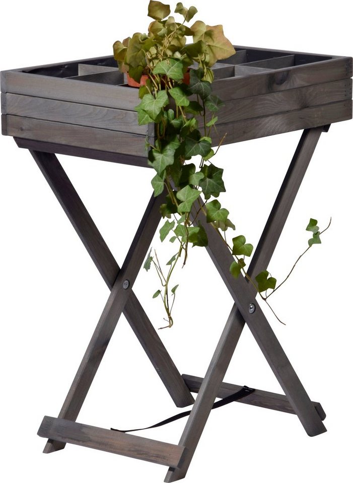 dobar Anzuchttopf, klappbarer Kräutertisch, Kiefer, grau von dobar