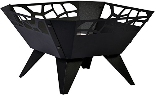 dobar® 35416 Feuerschale Viereckig | Feuerstelle Bausatz aus Stahlblech | Gartenfeuer für Terrasse/Balkon | Eisenschale für Feuer im Garten | Terrassenkamin - Ø 51,5 x 30 cm | Schwarz von dobar