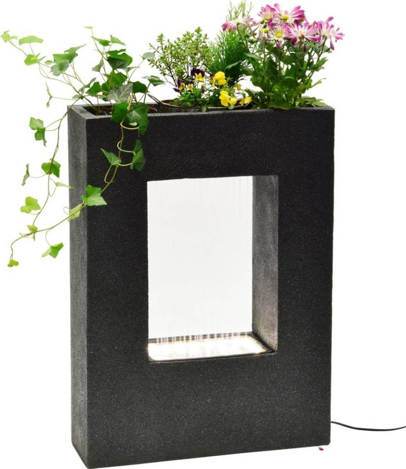 dobar Gartenbrunnen Großer Design-Gartenbrunnen mit LED´s rechteckig von dobar