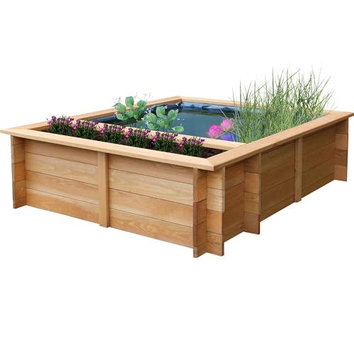 dobar® 29240FSCe Hochteich Maxime | Gartenteich 330 L aus robustem Massivholz | Miniteich für Garten/Terrasse/Balkon | Teich für den Garten inkl. Teichfolie | 150 x 120 x 40 cm | Braun dobar® 29240FSCe Hochteich Maxime | Gartenteich 330 L aus robustem Massivholz | Miniteich für Garten/Terrasse/Balkon | Teich für den Garten inkl. Teichfolie | 150 x 120 x 40 cm | Braun von dobar