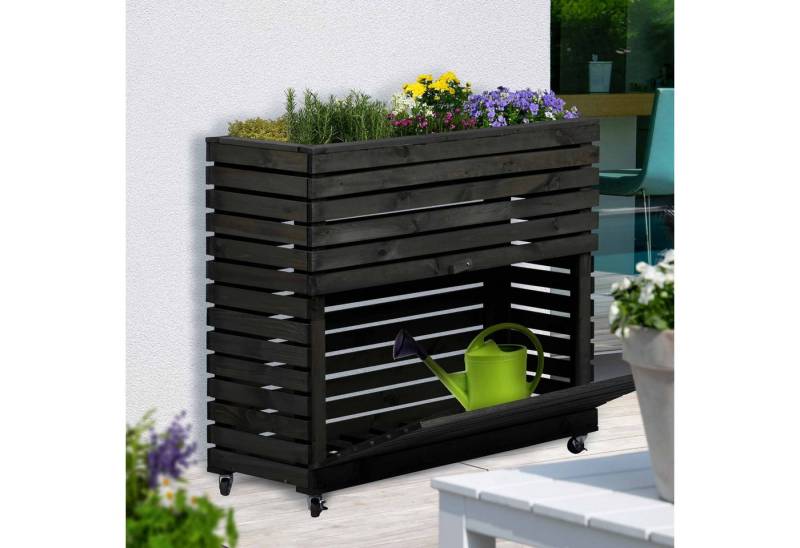 dobar Hochbeet "Rolla" Gr. XL, Anthrazit, ca. 92 x 32,5 x 78 cm (L x B x H) groß und ca. 14,6 kg von dobar