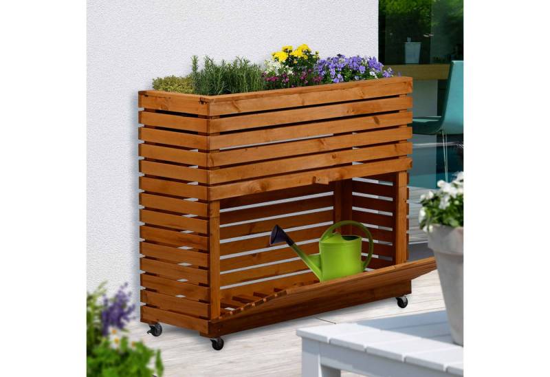 dobar Hochbeet "Rolla" Gr. XL, Braun, ca. 92 x 32,5 x 78 cm (L x B x H) groß und ca. 14,6 kg von dobar