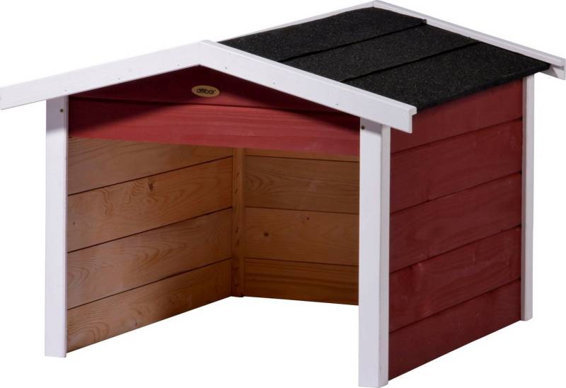 dobar Mähroboter-Garage, BxTxH: 68x76x52 cm, aus Holz in rot, mit Bitumen-Dach von dobar