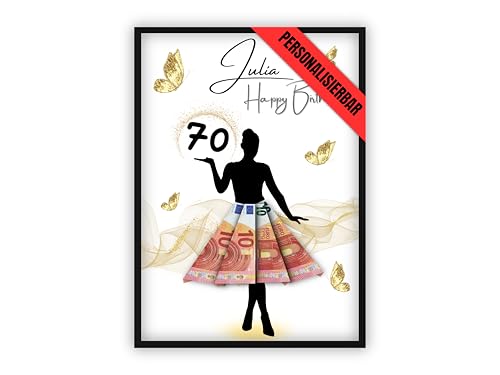 dockyardos© Geldgeschenk zum 70. Geburtstag | Geld kreativ verschenken | Beste Freundin | Geschenkidee | Frau | Mädchen | Ballerina von dockyardos