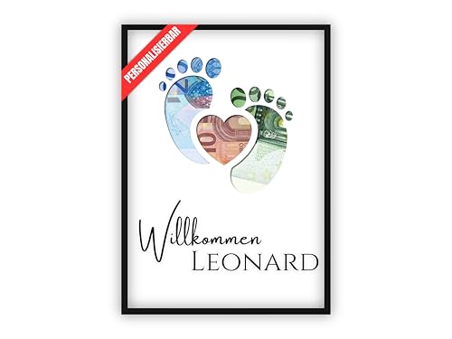 dockyardos® Geldgeschenk zu Geburt | Geschenkidee zur Taufe | Baby Geschenk für Mädchen oder Junge (Babyfüsse) von dockyardos