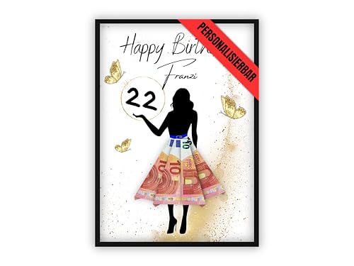 dockyardos® Geldgeschenk zum 22. Geburtstag | Geld kreativ verschenken | Beste Freundin | Geschenkidee | Frau | Mädchen | Geburtstagsgeschenk von dockyardos