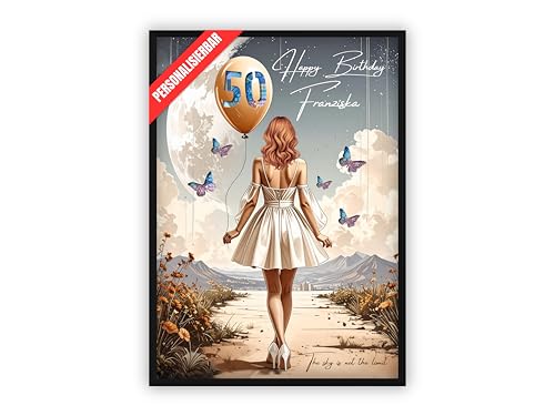 dockyardos® Geldgeschenk zum 50. Geburtstag |Geschenkidee | Geld kreativ verschenken | Beste Freundin | Frau | Mädchen | Geburtstagsgeschenk | The sky is not the limit von dockyardos